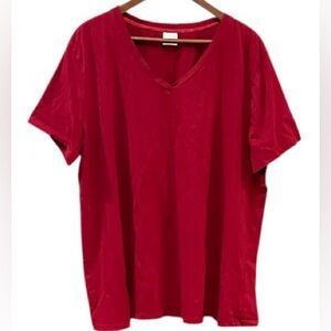 Motherhood Maternity Deep Red V-Neck Tee Sz 3X